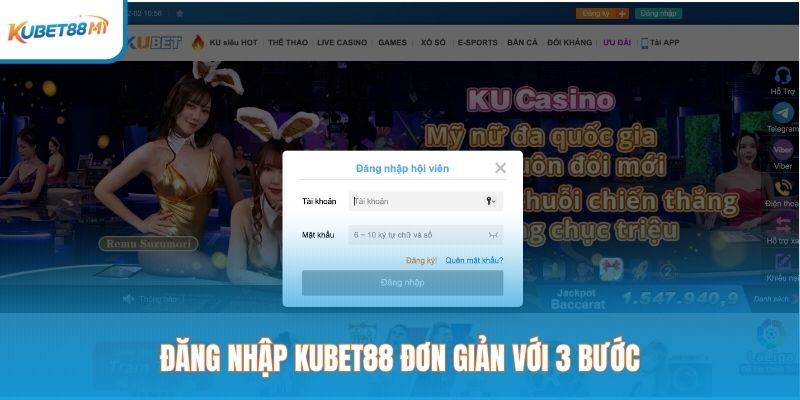 Đăng nhập Kubet88 đơn giản với 3 bước